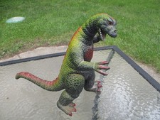 Godzilla 1986  Vintage Dor Mei 14” Black/Red Moveable Head, Arms, Legs and Tail