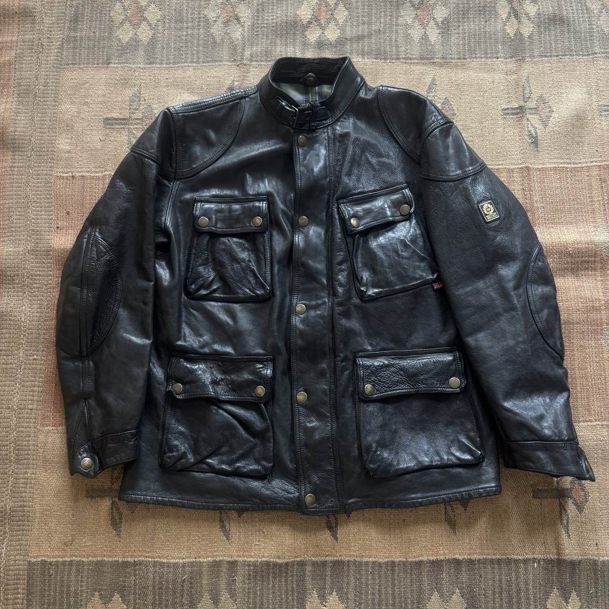 Belstaff 1966 Panther Trialmaster Leather Jacket XL Charcoal