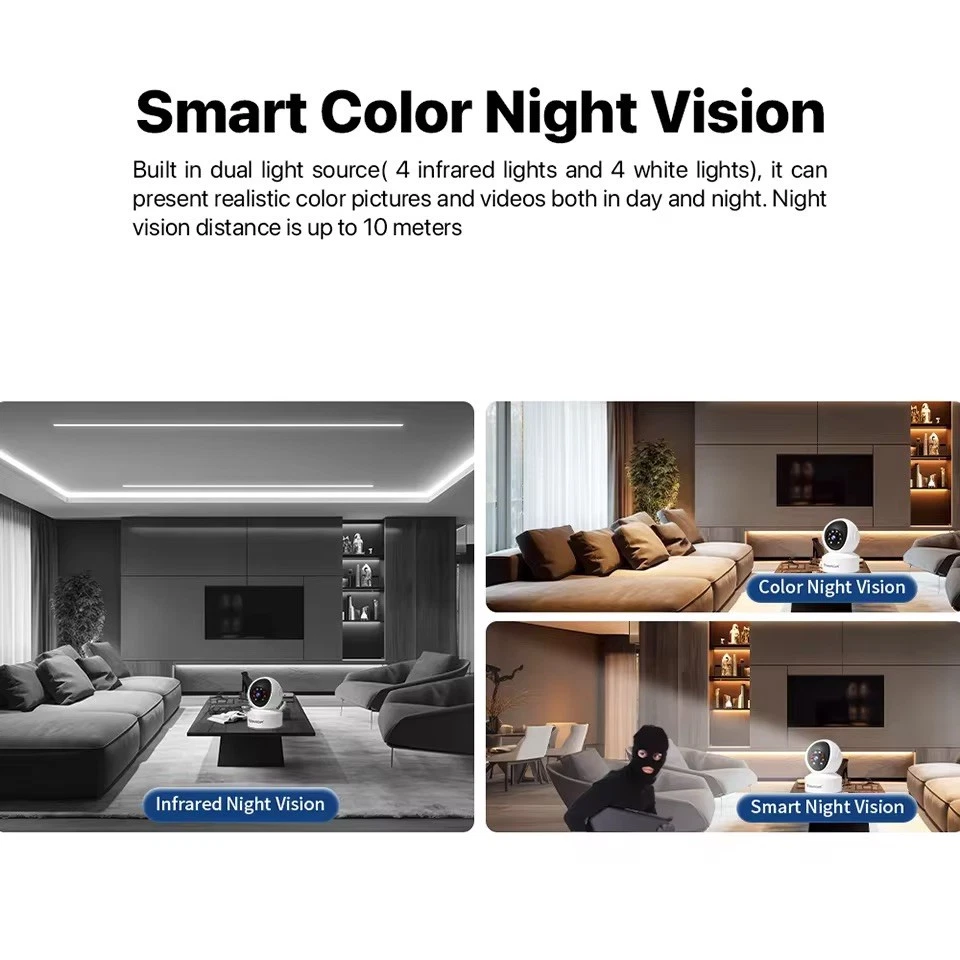 Cámara de Seguridad Interior Vstarcam para Hogar Cobertura 360° Color Visión Nocturna  Foto 4 de 4