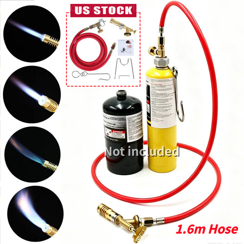 Mapp Propane Gas Tank Torch Hose Adapter Kit - Brazing Soldering Welding - 1.6M