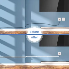 125" Cord Hider One-Cord Concealer Cable Cover Wall Kit with 13 Parts