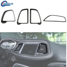 Carbon Fiber Dash Air Conditioner Vent Trim Ring Bezel For Dodge Challenger 15+ 