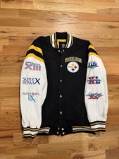 NFL Pittsburgh Steelers 6X Super Bowl Champions Jacket XXL Black White Yellow
