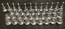 Lot of 20 Drawer Cabinet Knobs Pulls Hardware Round Metal Brushed Nickel
