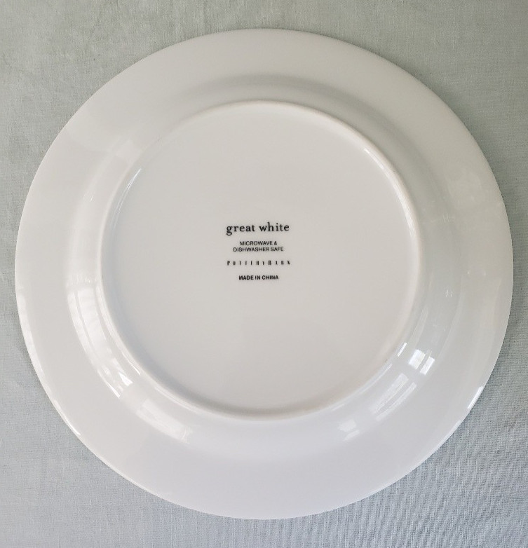 Pottery Barn PB Great White  11 1/2" Dinner Plate (12 available)