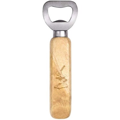 Flaschenöffner ''Mikroskop mit Objektträger'' aus Holz (BO00093225)