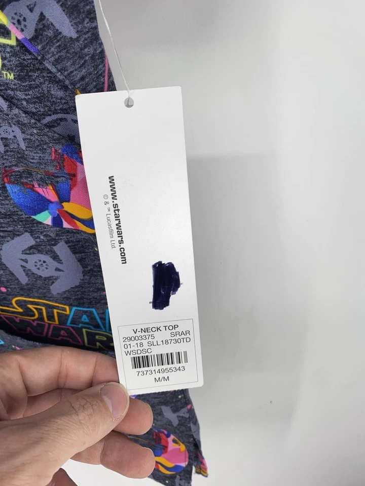 Star Wars Dark Gray Short Sleeve Scrub Top Womens Size Medium New With Tag Darth - Image 4 of 4