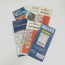 Vintage Texas Maps Lot Rand McNally Fort Worth Dallas San Antonio Corpus Christi