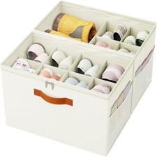 2 Pack Shoe Organizer for Closet,Foldable Shoe Storage Organizer with Adjustable