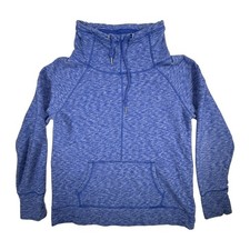 Gap Heathered Blue Cowl Neck Pullover Sweatshirt Hoodie Women's Medium