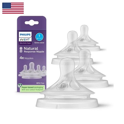 Philips Avent Natural Response Nipples Extra Slow Flow Flow 1 4-Pack Scy961/44