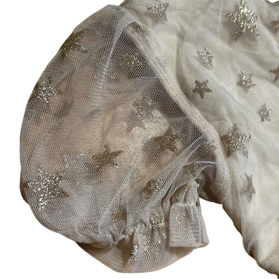 Vestido Noralee Niños Niñas Crema Dorado Estrella Tul En Niveles Talla 2 Foto 3 de 4