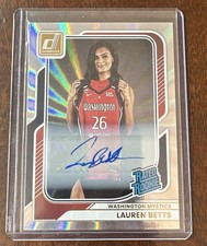 2026 WNBA Panini Donruss LAUREN BETTS RATED ROOKIE AUTO HOLO LASER SP Mystics