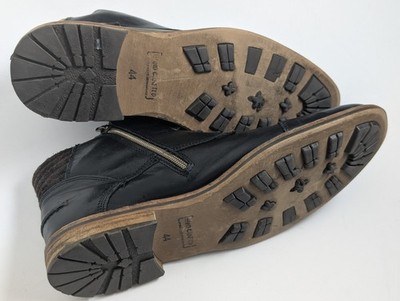 Bullboxer Black Leather Cap Toe Boots Side Zip Men display picture 3