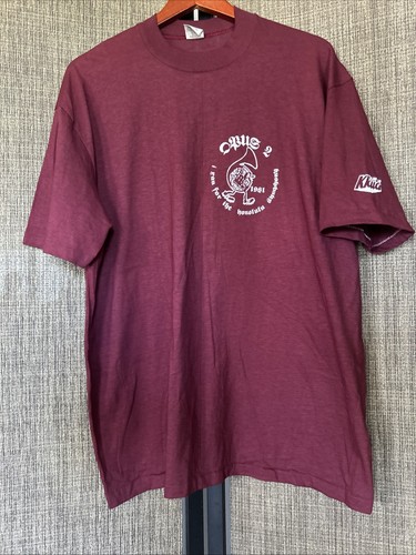 Vtg 1981 Opus 2 Hi Cru By Stedman Men’s XL Shirt Maroon I Ran For The Honolulu S - Picture 6 of 13