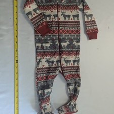 NEW Baby Gap Fair Isle Moose Print Thermal Footed Pajamas Size 0-3M