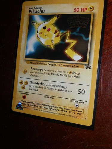 (SW) Pokémon TCG Pikachu #25 Black Star Promo - 1999 - WB The First Movie MP