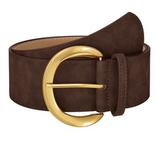 Women s Wide Leather Belt for Dresses Fashion Casual Laides Thick Suede Belt ...