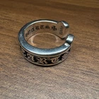 Gothic Punk Vintage Sterling 925 Silver - Black Scroll Ring