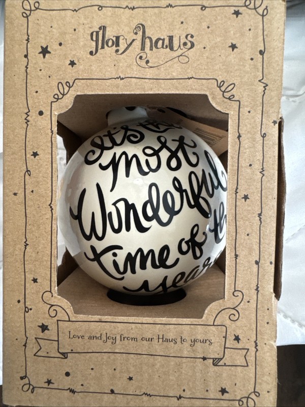 Glory Haus Holiday Ornament "Most Wonderful Time of the Year"