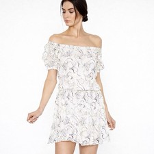 Alice & Olivia Silk Dress Size 4 JANELL Embroidered White Floral Whimsical $368