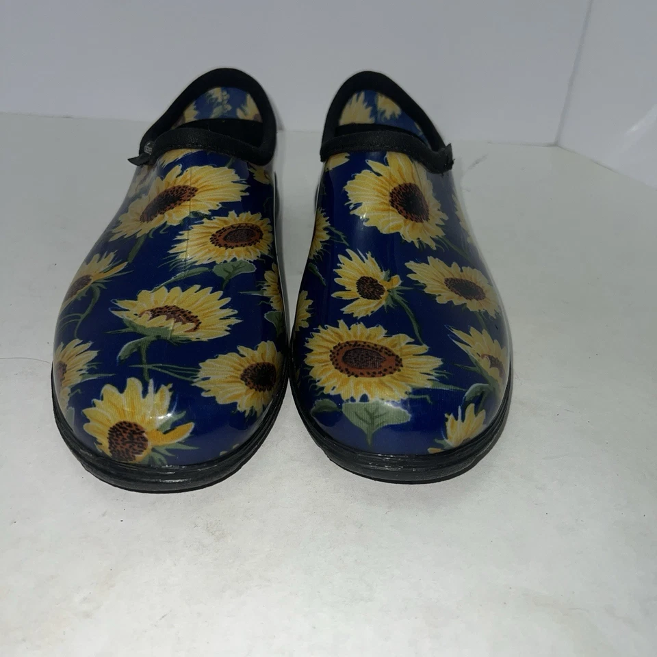 Sloggers Women’s Waterproof Gardening Shoes Navy Blue & Sunflowers Size 10 USA - Image 2 of 4