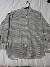 Salvatore Ferragamo Black-and-White Logo-Print Buagamo button down shirt men