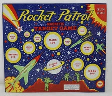 1950's Vintage ROCKET PATROL / NAME-A-STATE Tin Target Game 2-Sided American Toy