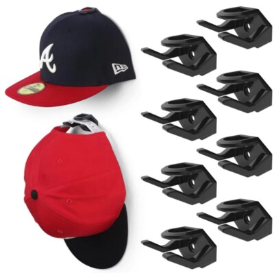 10 Pack Adhesive Hat Hooks   Strong Wall-Mount Baseball Cap Organizer Rack