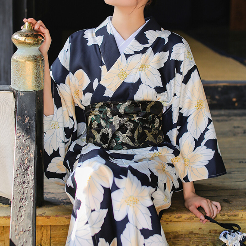 Japanese Obi Belt for Kimono Robe Yukata Wide Floral Wrap Tie Cinch Waistband Women Japanese Obi Belt for Kimono Robe Yukata Wide Wrap Tie  main image 3