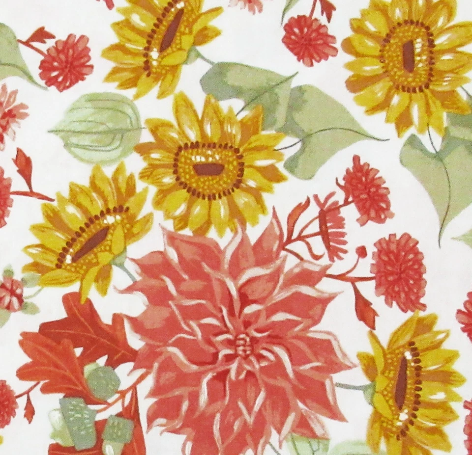 Tela de edredón de algodón Harvest blanca otoño girasol Hygge Rae Ritchie Dear Stella Foto 3 de 3