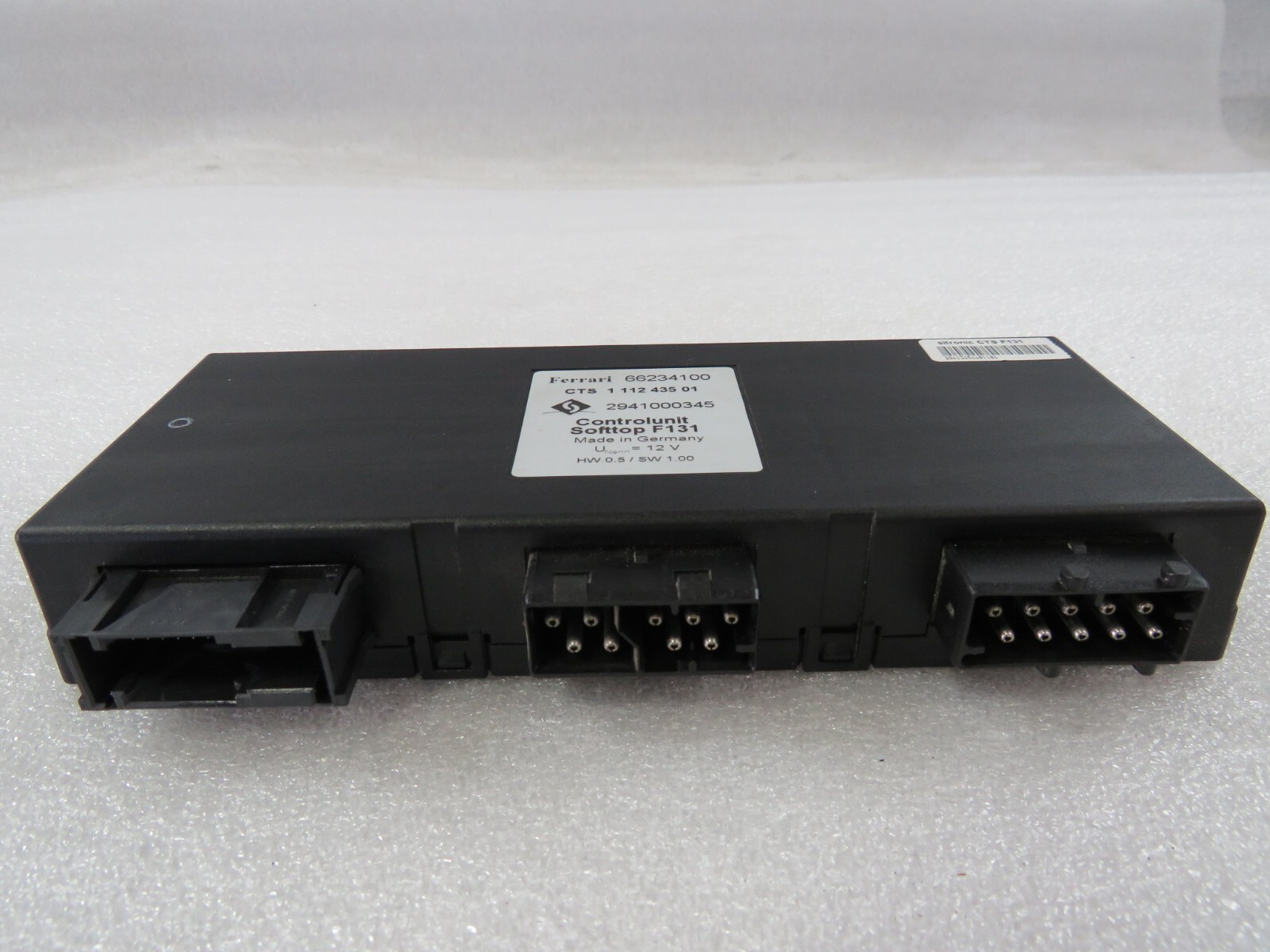 Ferrari 360 Spider, Roof Computer ECU Module, Used, P/N 66234100