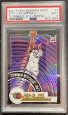 2020 Panini Donruss Optic #6 Donovan Mitchell T-Minus 3 2 1 Purple PSA 9 MINT