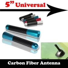 5" Stubby Carbon Fiber Aluminum Short Antenna Blue Screws For DODGE Auto Car