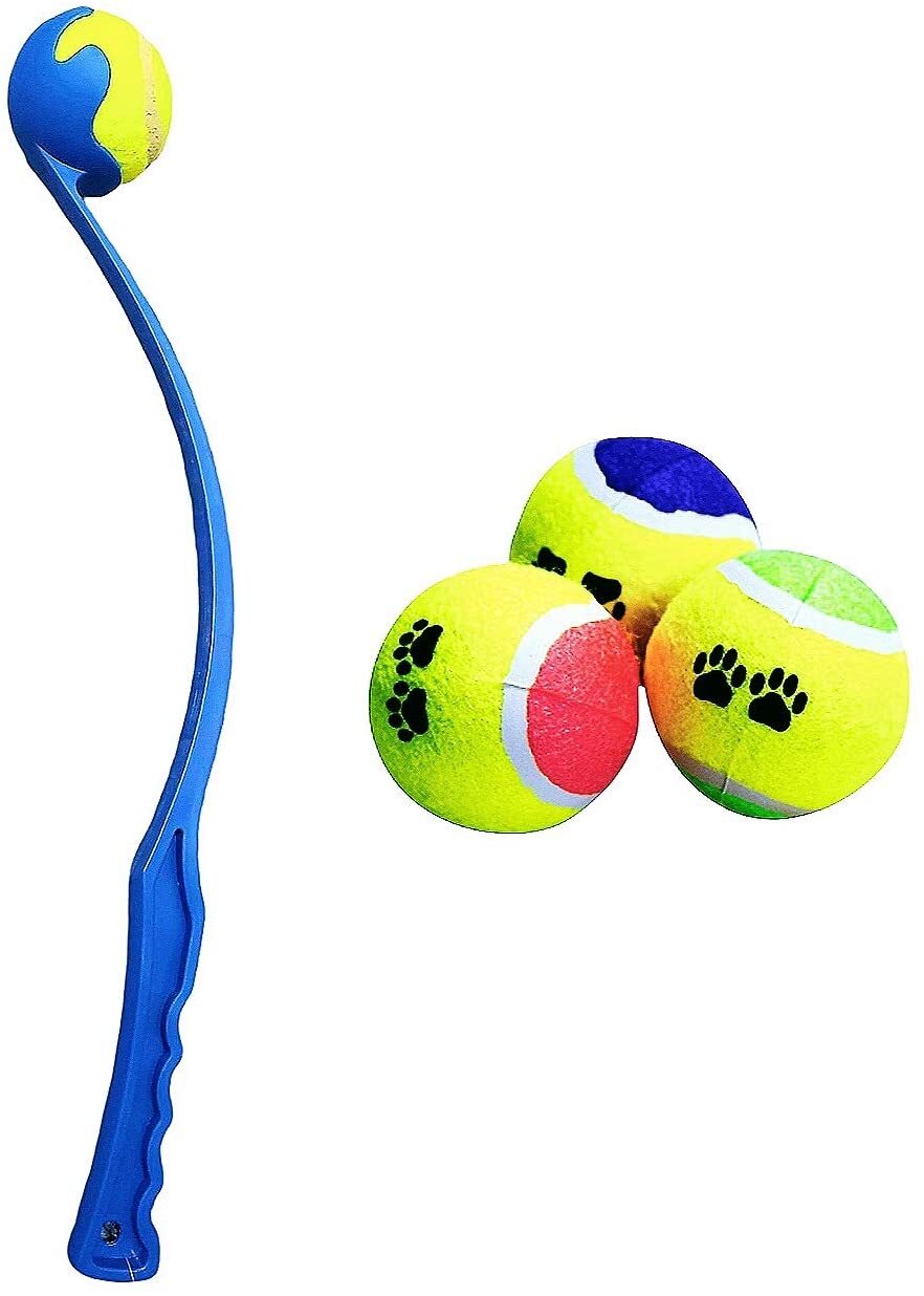 DOG BALL LAUNCHER THROWER LARGE TENNIS FETCH TOY TOSSER RETRIEVER FOR ...