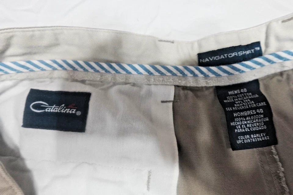 Catalina Navigator Short Men’s 40 Khaki Pleated Chino Shorts Classic Dadcore - Image 2 of 4