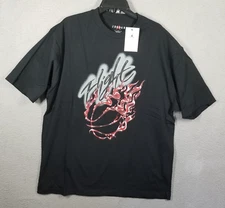 Travis Scott Jordan Flight Graphic T-Shirt Size L Black Phantom DO4101-010 Fire