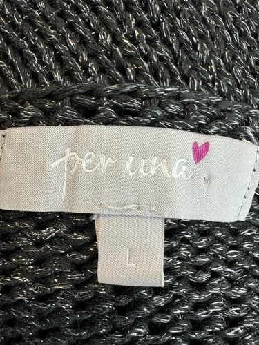 Jersey y collar M&S Per Una negro plateado talla L dobladillo asimétrico Dark Academia - Imagen 8 de 10