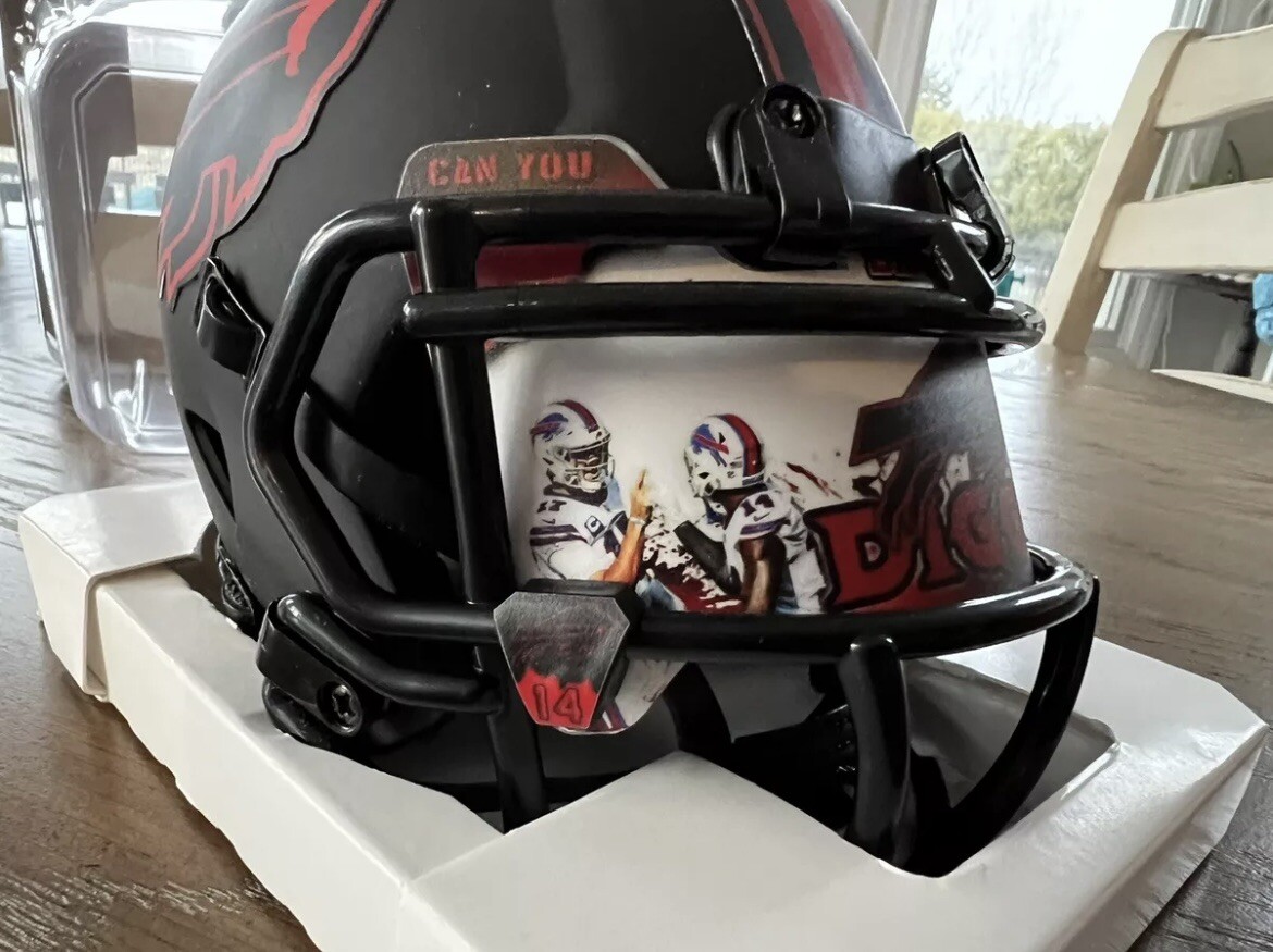 Stefon Diggs Autographed Signed Buffalo Bills BLACK ECLIPSE MINI - BECKETT - Custom Visor 