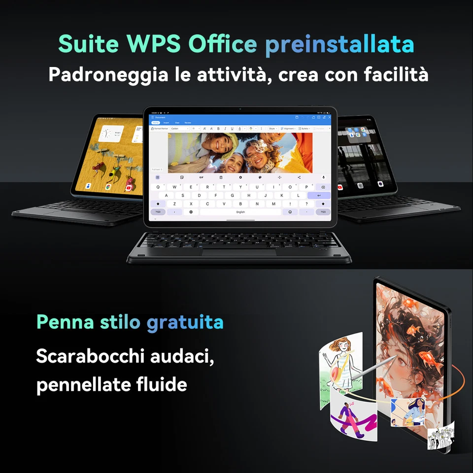 Blackview MEGA 2 4G Android15 12pollici Tablet 2K 36GB+256GB 9000mAh Widevine L1 - Immagine 4 di 4