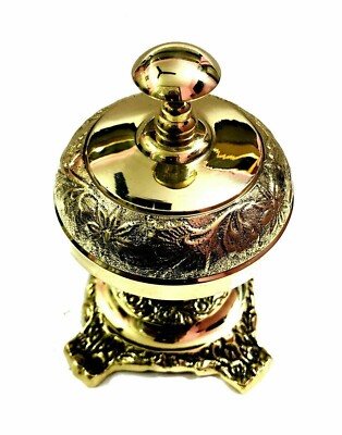 Decorative Shinny Brass Table Bell Ornate Hotel Front Desk Bell Counter Bell b7