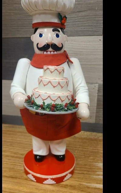Nutcracker Village 2004 Wooden Chef Nutcracker, 14" tall NO BOX