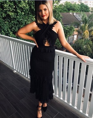 ALICE McCALL BLACK EVERYTHING SHE WANTS CUT OUT BRODERIE ANGLAISE MIDI  DRESS 14