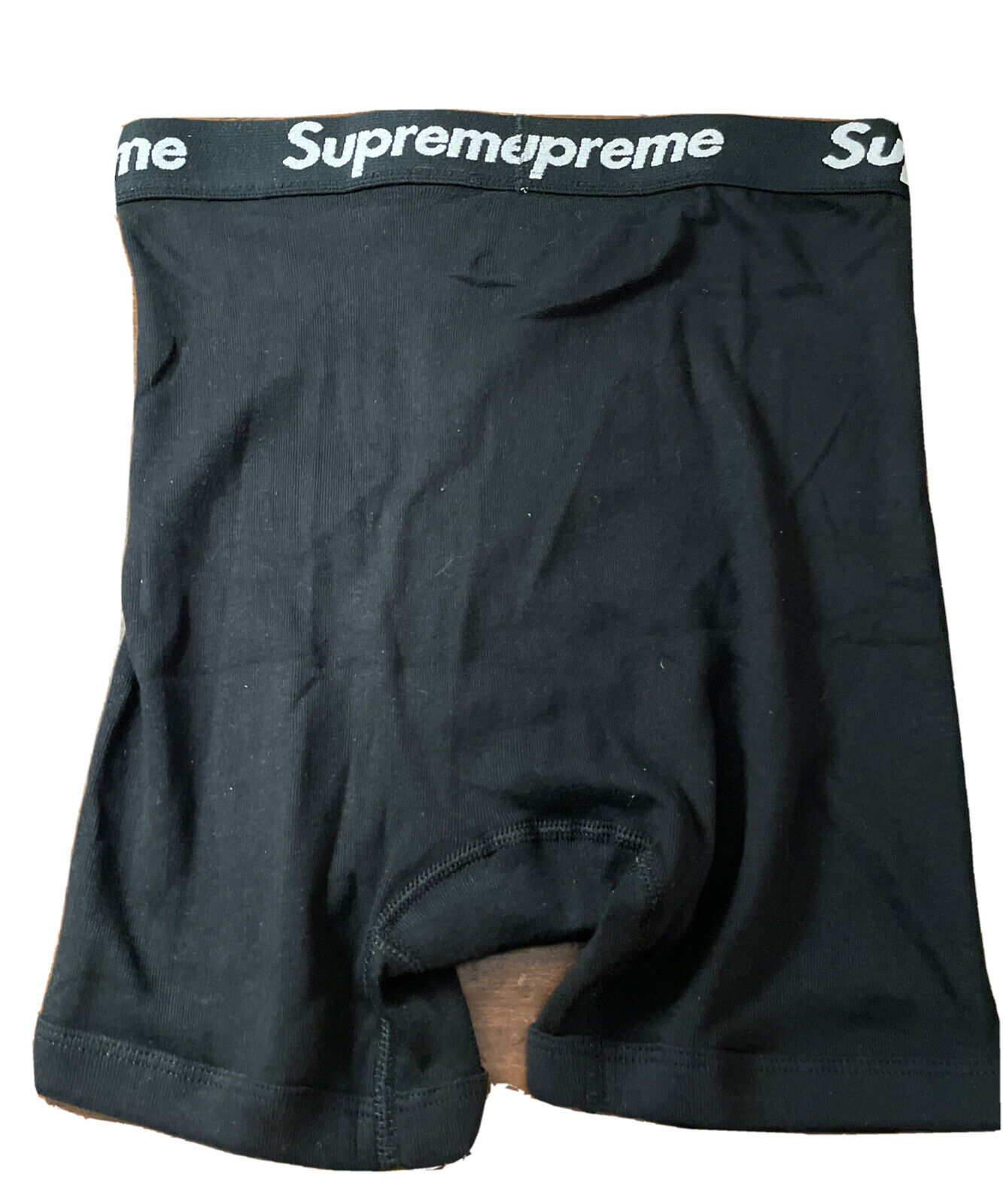 SUPREME/ HANES BOXER BRIEFS/ BLACK/ SINGLES (ONE BOXER) SIZE 