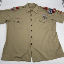 Vintage Boy Scouts Of America Mens Size 2XL Official Shirt BSA Khaki Made In USA