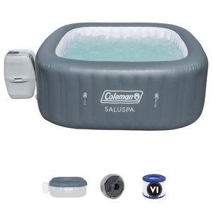 Coleman SaluSpa 4 Person Portable Inflatable AirJet Spa Hot Tub (Open Box), Gray - Click1Get2 Deals&set=par&price_min=200&sale=mega Discount&set=par&discount=60 Or More&sale=mega Discount