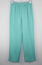 ALFRED DUNNER Women's Aqua Pull On Pants/Slacks SZ 10 Straight Elastic Waist LNC