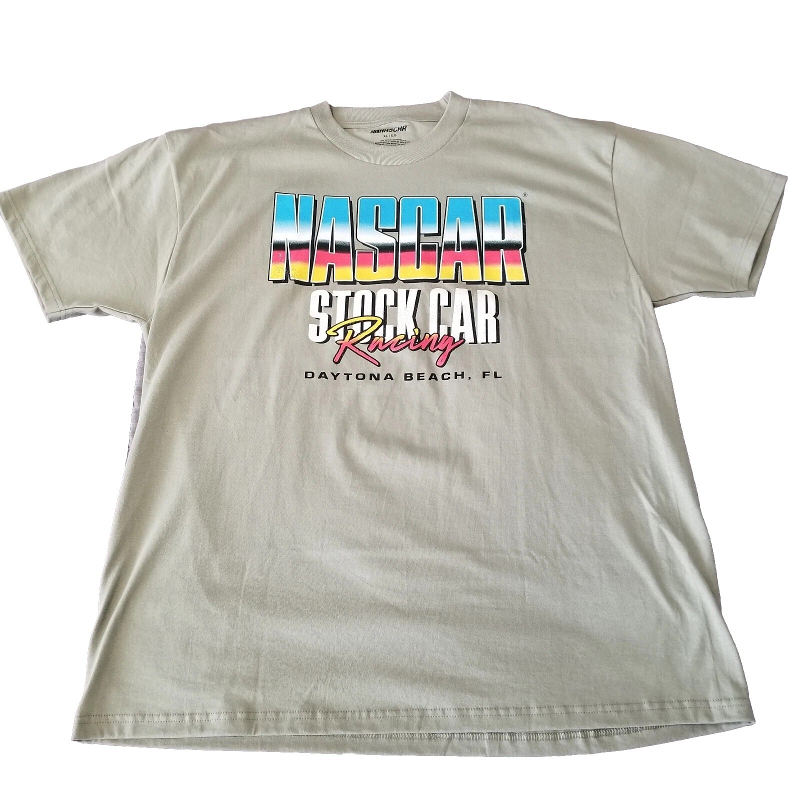 Men's XL Green 100% Cotton NASCAR Racing T-Shirt