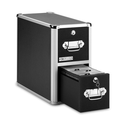 VauItzz CD File Cabinet, 2 Drawer, Black - VZO1094, Reliable key locks