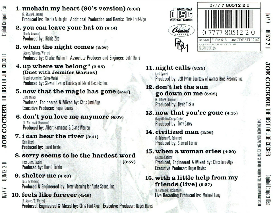 (CD) The Best Of Joe Cocker - Don't You Love Me Anymore, Night Calls, Shelter Me - Bild 2 von 2